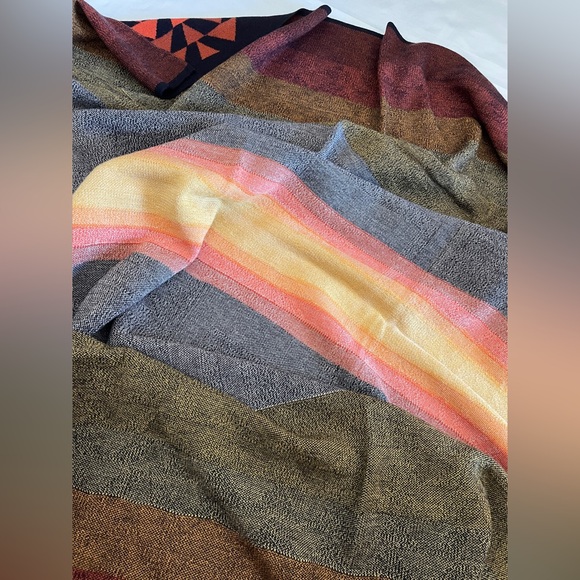 Pendleton HARDING Wool Knit Blanket Throw 50" x 60" Navy Aztec - Picture 8 of 8